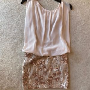 Blush pink cocktail dress